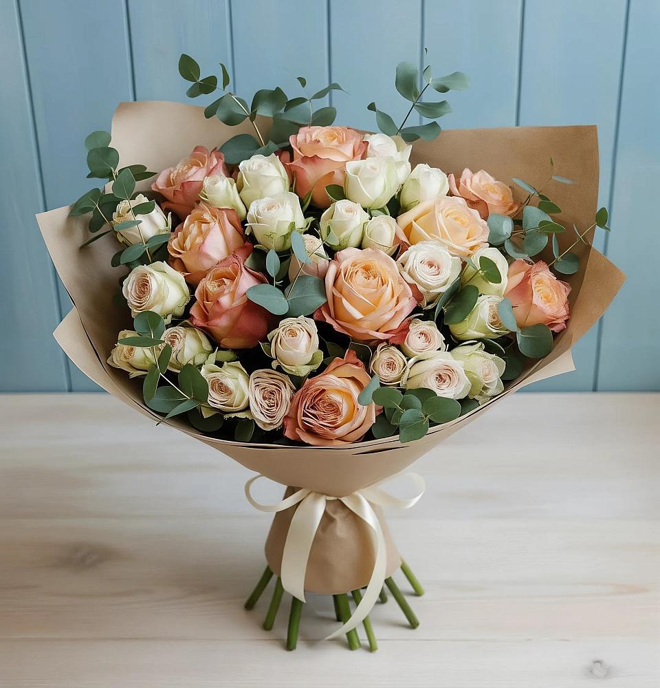 Букет цветов из: Альстромерии и Розы в Токсово