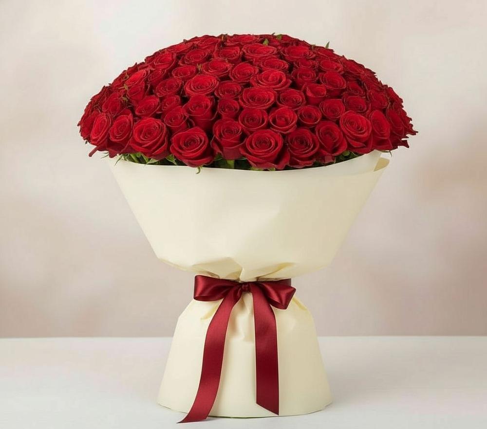 Букет 101 Красная роза Милано в Токсово