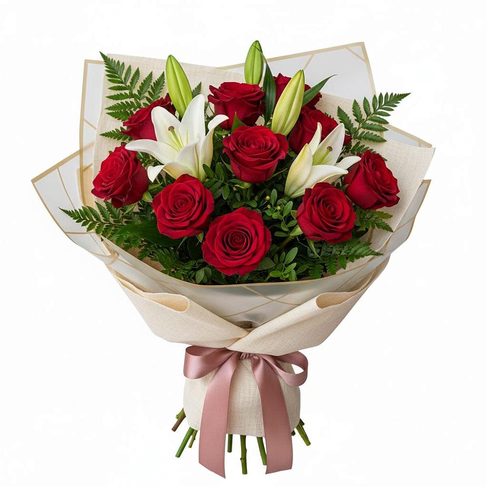 Букет цветов из: Лилии и Розы в Токсово