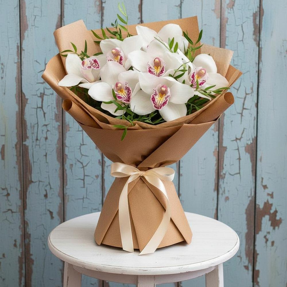 Букет цветов из: Орхидеи и Розы в Токсово