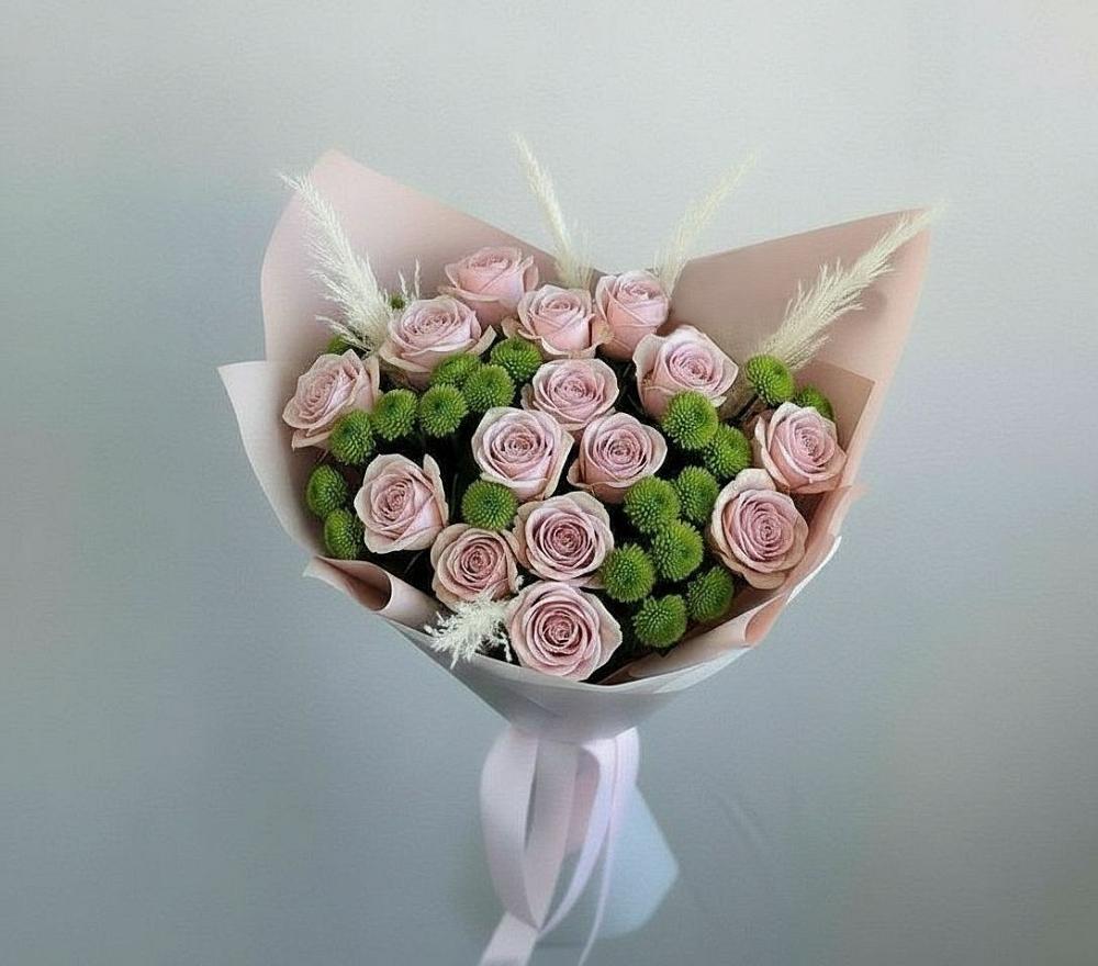 Букет цветов из: Розы и Хризантемы в Токсово