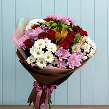 Букет цветов из:  Розы, Хризантемы и Альстромерии в Токсово