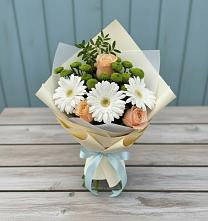 Букет цветов из:  Герберы, Розы и Хризантемы в Токсово
